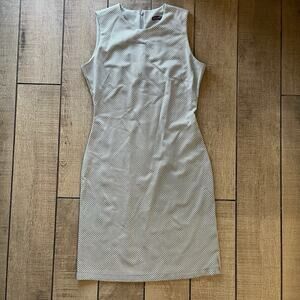 J. McLaughlin Sleeveless Sheath Dress XS Gray White Geo Print Career Work